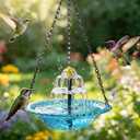 Solar Powered Water Fountain Hanging Bird Bath with Solar Fountain Solar Powered Cascading Water Fountain,3 Tier Solar Pump for Bird Bath Small Water Garden Fountain Water Feature