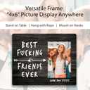 Friends Picture Frame 4"x6" Best Friends Ever,Black Friendship Photo Frame,Tabletop Stand or Wall Hanging(Hooks & Rope),BFF Gifts for Birthday,Christmas,Graduation.(004)