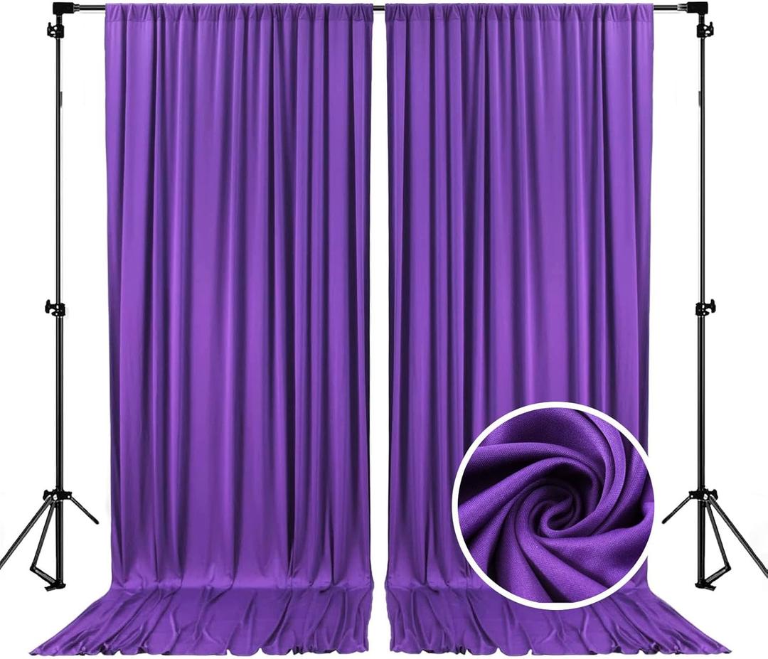 10 x 10 Feet Purple Backdrop Curtain for Partie, Background Curtains for Photoshoot, Birthday, Wedding, Halloween, Thanksgiving, Christmas, New Year Party Decorations 5Ft x 10Ft, 2 Panels