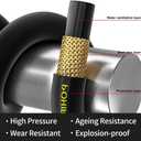 POHIR Power Washer Hose 25FT x 1/4 Inch with 3/8" Quick Connector, High Tensile Wire Braided Heavy Duty Kink Resistant High Pressure Hose 4200PSI, 2 Pcs M22 to 3/8 Adapters Set Accessories
