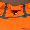 Mens Rain Jacket - Waterproof Hooded High Visibility Safety Coat with Reflective Strips 4XL