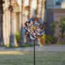 VEWOGARDEN 360 Outdoor Metal Wind Spinners Kinetic Wind Sculptures & Spinners for Yard Garden Lawn Patio Decorations, Gray & Bronze