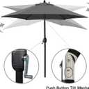Sunnyglade 7.5' Patio Umbrella Outdoor Table Market Umbrella with Push Button Tilt/Crank, 6 Ribs