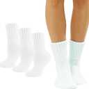 Women Wool Socks Thermal Boot Socks Winter Extra Thick Cozy Sock For Women (Size: 5-11, White)