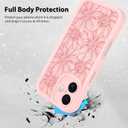 MZELQ for iPhone 17 Case 2025 Case, Silicone Sunflower Floral Flower Cute Pattern, Camera Protection Soft Slim Shockproof for Girls Women -Pink
