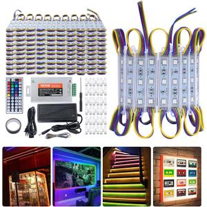 VEVOR SCDYKDMMKD5004072V1 111PCS LED Storefront Lights  41 ft  LED Module Lights  5050 SMD 3-LED RGB Color Changing Window Lights with Remote Control for Business Store Window Advertising Letter Signs  IP68 Waterproof
VEVOR SCDYKDMMKD5004072V1 b04075