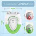 YASFEL Toilet Seat with Toddler Toilet Seat Built in, Plastic, Elongated Slow Close with Magnets For Potty Training For Kids & Adults (White, 18.5)