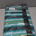 Beach Tote Bag for Women, Lightweight Foldable Waterproof Mesh Pool Bag (Tropical Striped)