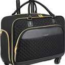 Ytonet Rolling Briefcase for Women, 17.3 Inch Rolling Laptop Bag with 4 Spinner Wheels, Water Rresistant Wheeled Computer Bag with Lock, Large Rolling Bag for Travel Business Overnight Teacher, Black