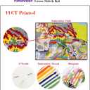 Findvoor Stamped Cross Stitch Kits for Beginner Embroidery Kits for Beginners Adults DIY 11CT Cross Stitch Patterns Needlepoint Kits Crossstitching Kits-Colorful Owl 16x20 inch (ArtworkColor09)