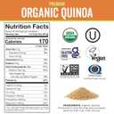 Viva Naturals Organic Quinoa, 4 lb Pre-Washed Whole Grain, Plant Protein, USDA Organic, Gluten-Free, Non-GMO, Vegan, Kosher Rice and Pasta Substitute (EXP 07/10/26)