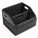 Car Storage Organizer Reinforced Dividable Leather Car Caddy Basket for Front Seat Floor Back Sturdy Frosted Handle 8 Compartments Adjustable Strap Buckles Slip-Resistant (Normal)
