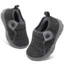 FEETCITY Baby First Walking Shoes Boys Girls Infant Shoes Toddler Sneakers Anti-Slip Newborn Crib Shoe BlackGrey (Gray)