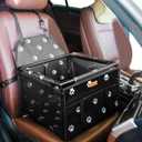 BYGD Pet Dog Booster Seat, with 12 PVC Upgraded Support Tubes and Clip-On Safety Leash, Breathable and Foldable Pet Car Basket, Stable Suitable for Small and Medium Pets
