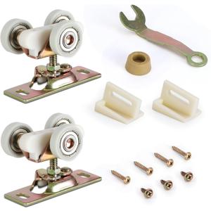 Pocket Door Commercial Grade Hanger Fits Johnson Part #1125 & Upgrades #1500 Hardware Kit, 1" Nylon Ball Bearing, 1-1/4" C.T.C, Min. 1" Thick Doors, 200lbs Capacity.