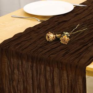 Brown Cheesecloth Table Runner 35x120 Inch Gauze Cheese Cloth 8 Pack for Jungle Theme Party, Boho Decor, Retro Decoration