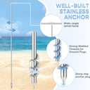 AugFir Shallow Water Anchor Pole, 94.5" Length Stainless Boat Anchor Pole, Quick-Lock Portable Boat Anchor, Comes with Storage Bag & Protective Cover