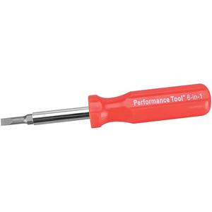 Performance Tool W975 6-in-1 Quick Change Screwdriver With Hex Torque Handle, Chrome Vanadium Steel