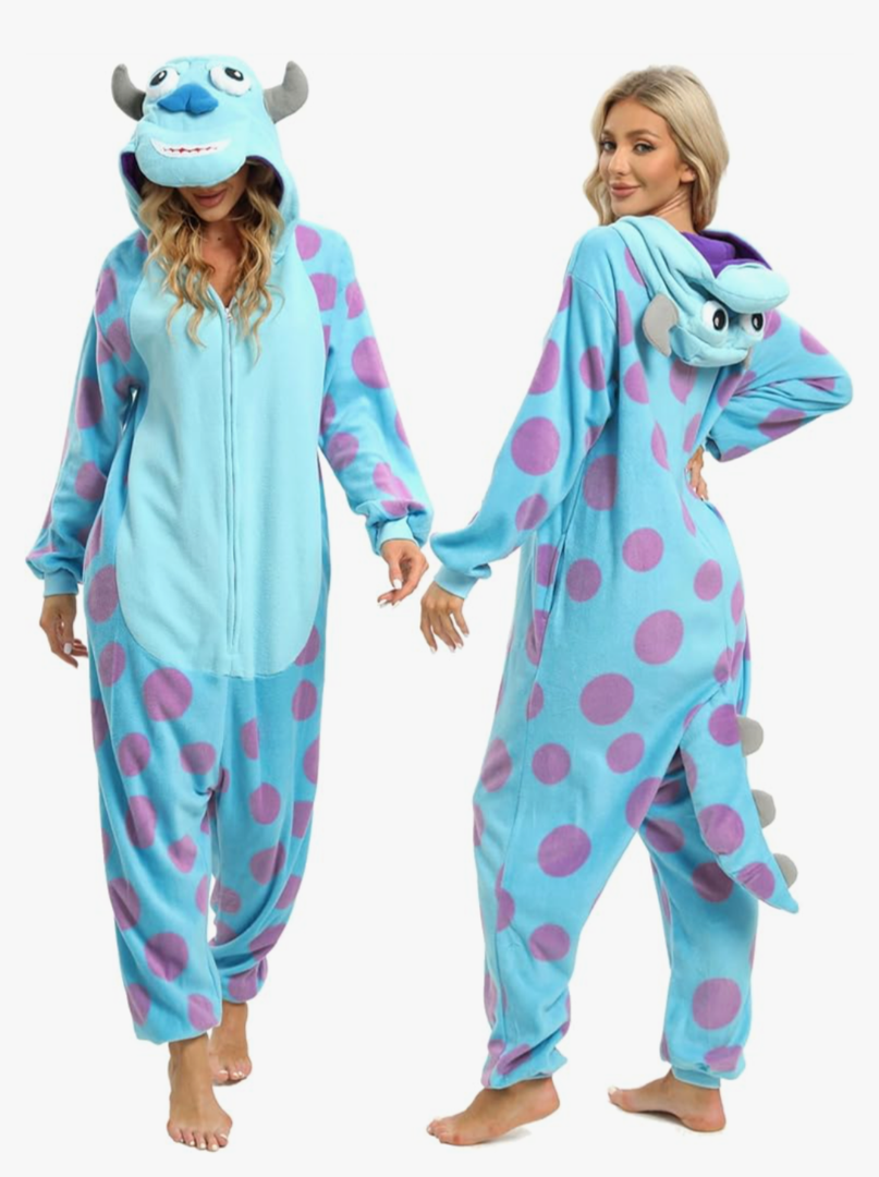 Slim Fit Unisex Adult Onesie Animal Pajamas Halloween Cosplay Sleepwear, Size 10-12years