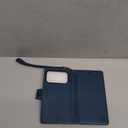 Wallet Case for iPhone 17 Series with Wrist Strap - PU Leather Folio Flip with Credit Card Holder & Kickstand, Protective Cover (Blue, for iPhone 17 Pro)