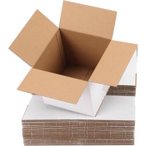 6x6x6 inch Shipping Boxes White Set of 30, Inner Size 5.9x5.9x5.9 inch Corrugated Cardboard Boxes for Packaging Small Business or Wrapping Gift