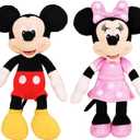 Disney Junior Mickey Mouse and Minnie Mouse Beanbag Plushie 2-Pack Stuffed Animals, Kids Toys for Ages 2 Up by Just Play