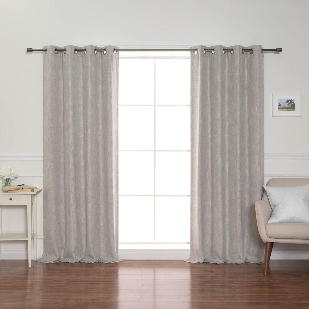 Chelsea Linen-Look Grommet Blackout Curtains - Natural 36x68 Inch 2 Piece