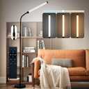Floor Lamp with Adjustable Height & Flexible Arm, Remote & Foot Switch, Slim Design & Even Lighting for Living Room, Bedroom, Office – Stepless Adjustable Color and Brightness