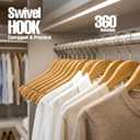 Utopia Home Premium Wooden Hangers 30 Pack - Heavy Duty & Durable Coat Hanger - Wood Hanger with 360-Degree Rotatable Hook - Clothes Hangers with Non-Slip Shoulder Notches For Shirts & Coats (Natural)