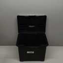 IRIS USA File Box with Lid File Organizer for Letter File w/Organizer-Lid, Plastic Mobile Filing Organizer, Water Resistant Document Box, Portable File Box with Handle, Secure Buckle, Lockable, Black