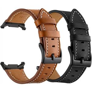 Galaxy Watch 8 Classic Band 46mm, Bands for Samsung Galaxy Watch8 40mm/44m (2025), Business Leather Wristband Replacement Strap for Men Women, Black+Brown