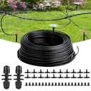 40FT 1/4 Inch Drip Irrigation Tubing, Distribution Hose Tube Kit Includes 2pcs 6-Way Connectors & 20pcs 1/4" Tee Splitters and End Plugs for Garden DIY Water-Saving Drip Irrigation System