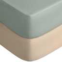 Yoofoss Baby Crib Sheets for Boys Girls, Fitted Crib Sheet 2 Pack for Standard Crib and Toddler Mattress, Super Soft Microfiber Baby Sheet 28x52x8in (Apricot-Green)