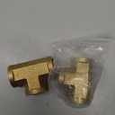 BathAce Solid Brass Tee Fitting, Heavy Duty Threaded Pipe T Adapter Fitting Metal Connectors,2 Pack (1/2 NPT Female x 1/2 NPT Female x 1/2 NPT Male) : Industrial & Scientific