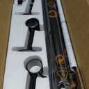 YaFex 2 Pack Heavy Duty Curtain Rods 32-90 Inch, 1 Inch Adjustable Black Curtain Rod for Windows, Long Window Treatment Rods Set with Aluminium Finials, Modern Design