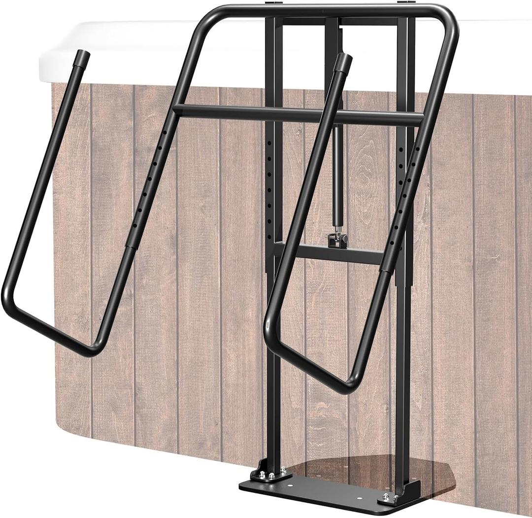 Hot Tub Cover Lift Adjustable U-Arms Spa Cover Lifter Hot Tub Accessories Universal Fit Most Spas Hot Tubs Hydraulic Assist Removal System, Size 2, 27"L x 18.5"W x 40"H