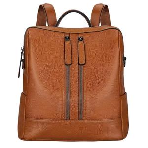 S-ZONE Women Genuine Leather Backpack Casual Convertible Shoulder Bag Purse (Brown)