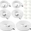 Honoson 6 Pieces 4 Pin RGB Extension Cable LED Strip Connector Cord Wire Cables Kit with 12 Pieces Pin Connector for 5050 3528 RGB LED Strip Light(1.6 FT, 3.3 FT, 6.6 FT, White)