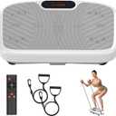 Vibration Plate Exercise Machine, Vibrating Platform for Lymphatic Drainage with 200 Adjustable Speeds, Power Vibration Plate for Weight Loss, Supports Max Weight 450 Lbs
