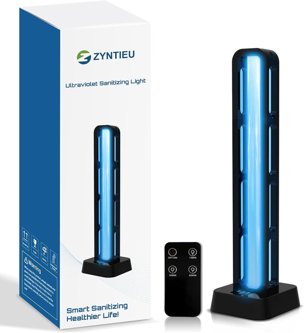 69W UV Light Sanitizer with Remote Control and 3 Timers Home Disinfection Device 99.99% Cleaned of Germs, Viruses, Mold and Dust Mites Whole Room Disinfection Lamp for Home and Office