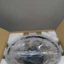 STERREN 20'' Modern Low Profile Ceiling Fan with Light, Bedroom LED Ceiling Fan with Remote Control, Bladeless Flush Mount Black Fan Lights Ceiling Fixtures for Living Room,Small Room (19.7 inch)