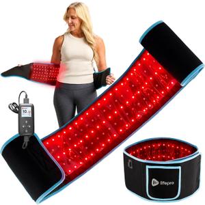 Lifepro Red Light Therapy Belt Infrared Red Light Therapy for Body, Back Pain and Shoulder - 660nm & 850nm Near Infrared Heating Pad Adjustable & Portable for Wellness & Relaxation