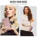 Defencase Compatible with iPhone X/XS Case Wallet with RFID Blocking Card Holder for Women Men, Fashion PU Leather Magnetic Snap Flip Zipper Strap Wallet Phone Case Fit for iPhone Xs & X, Rose Pink