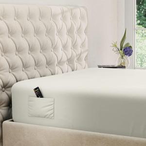 DREAMCARE King Fitted Sheet Only - Extra Deep Pocket Fitted Sheet - Fits up to 15 inch Mattress - Deep Pocket King Sheets - Hotel Luxury - Shrinkage & Fade Resistant - 1 Fitted Sheet Only (Ivory)