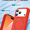 ZHK Liquid Silicone Designed for iPhone 17 Pro Case with Magnet Stand, [Precise Camera Lens Protection][Mil-Grade Drop Shockproof][Soft Anti-Scratch Microfiber Lining] Slim Fit Cover, Red