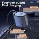 XSEYESX Retractable Car Charger, 120W 4-in-1 PD33W and QC3.0 Ultra Fast Charging car Phone Charger, with 2.6ft Fast Charging Cable, Suitable for iPhone 1716, 15, 14, 13, 12 Pro Max