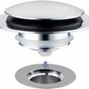 Chrome Plated Universal Tub Dain Stopper, Hidrop Pop Up Bath Drain Tip Toe Bathtub Drain Stopper,Conversion Kit Assembly, Replaces Lift and Turn, Tip-Toe and Trip Lever drains for Tub, EZ Install