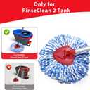 Small Spin Mop Replace Head Compatible with O-Cedar RinseClean 2 Tank, Mop Replacement Head Handle Base, 2 Microfiber Head Refills+1 Stick(30-58") +1 Base Combo Set (Blue)