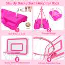 Toddler Basketball Hoop for Girls Pink Basketball Goals Adjustable Height 2.9ft-6.2ft Kids Basketball Hoop Indoor Outdoor Play Outside Backyard Toys for 2 3 4 5 6 Year Old Girl Birthday Gifts