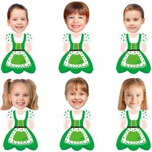 7 x 36 Pcs St. Patrick's Day Leprechaun Gnome Cutouts for Bulletin Board Decoration with Photo Space for DIY Photo Craft Shamrock Classroom Party Dcor (Leprechaun-W)
